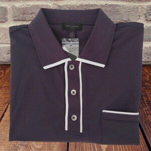 MAGASCHONI MAN SHORT SLEEVE NAVY POLO SHIRT - SIZE LARGE